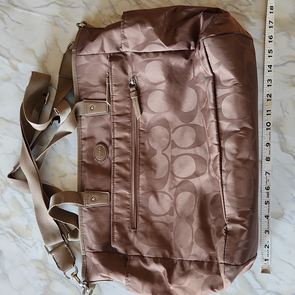 Coach Signature Nylon Tote Bag in Dusty Pink